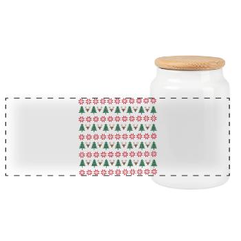 Noël - Boîte à biscuits avec couvercle en bois - blanc - Devant