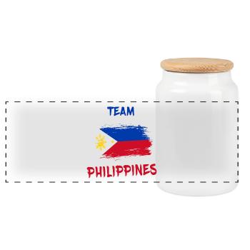 Equipe Philippines / Manille - Boîte à biscuits avec couvercle en bois - blanc - Devant