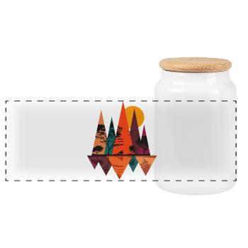 Nature en automne - Boîte à biscuits avec couvercle en bois - blanc - Devant