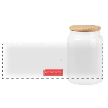 Humour and Emotion Chatastrophe - Panoramic Cookie Jar with Wooden Lid - white - Front