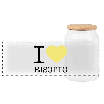 I LOVE RISOTTO RICE - Panoramic Cookie Jar with Wooden Lid - white - Front