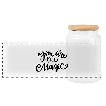 You are magical - Magic - Panoramic Cookie Jar with Wooden Lid - white - Front