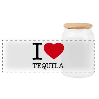 I LOVE TEQUILA - Panorama Keksdose mit Holzdeckel - Weiß - Vorne