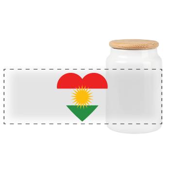 Kurdistan - Boîte à biscuits avec couvercle en bois - blanc - Devant
