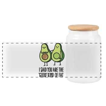 I said you are the good kind of fat - Panorama Keksdose mit Holzdeckel - Weiß - Vorne