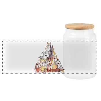 Mega Dog Puppy I Motif Drôle Chien I Chien - Boîte à biscuits avec couvercle en bois - blanc - Devant