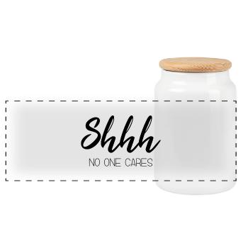 words funny text quote & gift idea - Panoramic Cookie Jar with Wooden Lid - white - Front