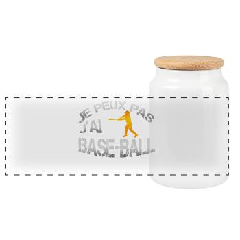 Base-Ball - Boîte à biscuits avec couvercle en bois - blanc - Devant
