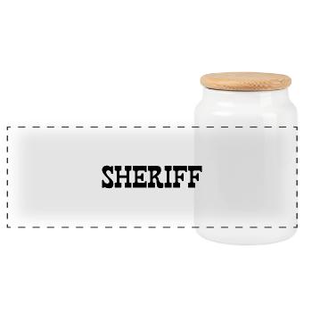 SHERIFF - Panoramic Cookie Jar with Wooden Lid - white - Front