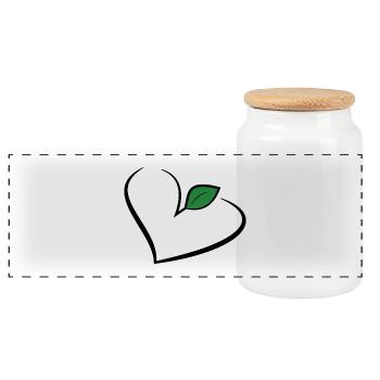 Vegan Veganer Veggie - Panorama Keksdose mit Holzdeckel - Weiß - Vorne