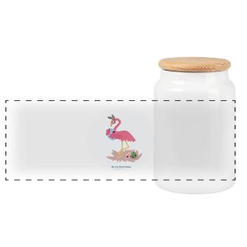 Neuer Osterhase - Panorama Keksdose mit Holzdeckel - Weiß - Vorne