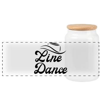 Geschenkidee für Linedancer: Motto "Line Dance" - Panorama Keksdose mit Holzdeckel - Weiß - Vorne