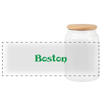 BOSTON (États-Unis) - Boîte à biscuits avec couvercle en bois - blanc - Devant