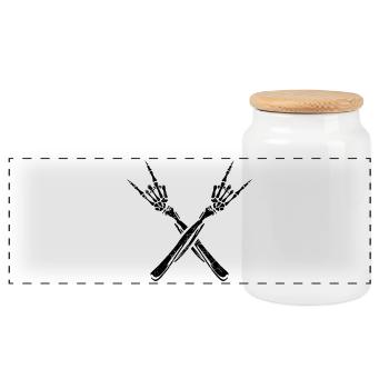 provocation de l'humour noir qui traîne apathiquement - Boîte à biscuits avec couvercle en bois - blanc - Devant