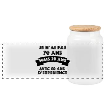 Vieux mais 20 ans d'expérience - Boîte à biscuits avec couvercle en bois - blanc - Devant