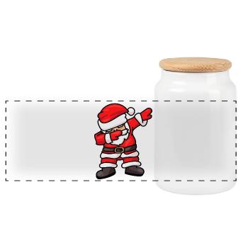 Dabbing Santa Santa Claus Dab Dance - Boîte à biscuits avec couvercle en bois - blanc - Devant