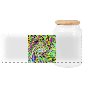 Vortex psychédélique - Boîte à biscuits avec couvercle en bois - blanc - Devant