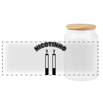 Nicotinho player number football soccer player funny - Panoramic Cookie Jar with Wooden Lid - white - Front