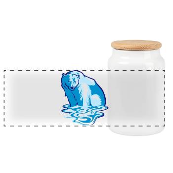 Ours polaire qui fond - Boîte à biscuits avec couvercle en bois - blanc - Devant