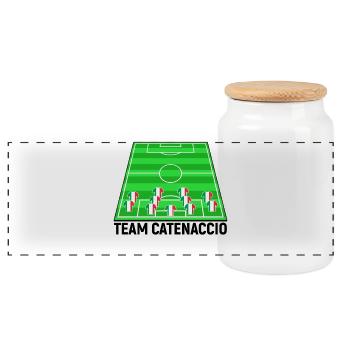 Italien Fussballteam Fussball Catenaccio Team Fan - Panorama Keksdose mit Holzdeckel - Weiß - Vorne