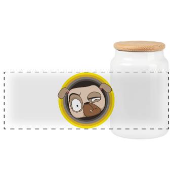 Ne paniquez pas | Le Carlin est au début | Spectacle de carlin - Boîte à biscuits avec couvercle en bois - blanc - Devant