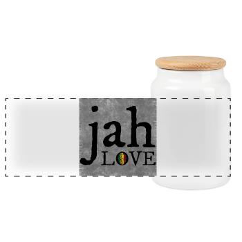 Jah Love Graffiti Design - Boîte à biscuits avec couvercle en bois - blanc - Devant