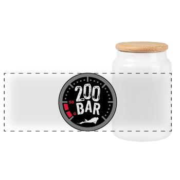 200Bar - Panorama Keksdose mit Holzdeckel - Weiß - Vorne
