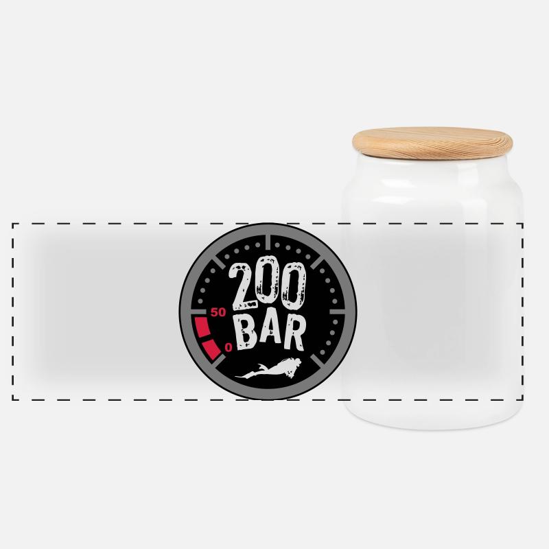 200Bar - Panorama Keksdose mit Holzdeckel - Weiß
