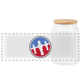 Kicker logo - Panoramic Cookie Jar with Wooden Lid - white - Front