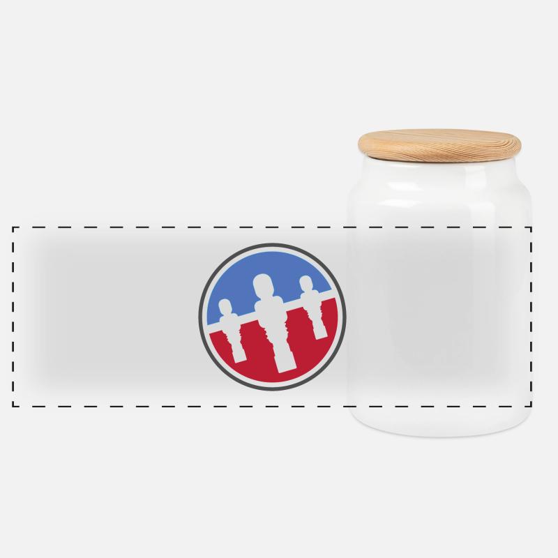 Kicker Logo - Panorama Keksdose mit Holzdeckel - Weiß
