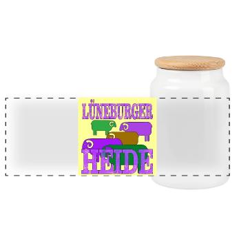 Lande de Lunebourg - Boîte à biscuits avec couvercle en bois - blanc - Devant