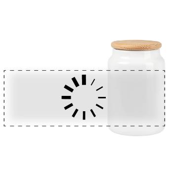 Loading logo - Panoramic Cookie Jar with Wooden Lid - white - Front
