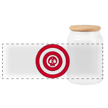 Target skull - Panoramic Cookie Jar with Wooden Lid - white - Front