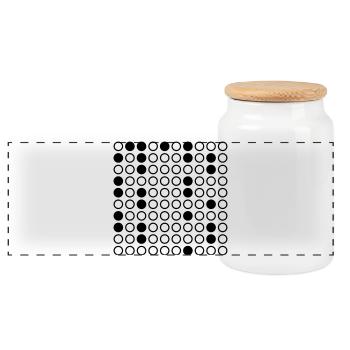 Nerdy design "prime numbers" up to 100 - Panoramic Cookie Jar with Wooden Lid - white - Front