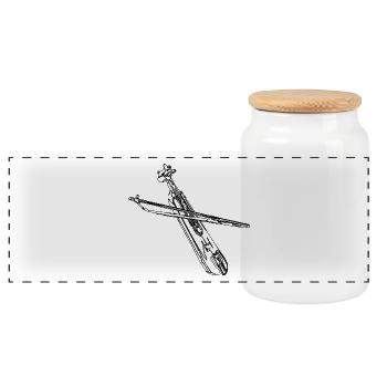 kemence - Boîte à biscuits avec couvercle en bois - blanc - Devant