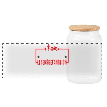 Motorrad Biker Motorräder Statement Lustig Sprüche - Panorama Keksdose mit Holzdeckel - Weiß - Vorne