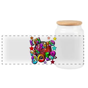 80er Party Retro Fun Shirt Ein Kind der 80er.(25) - Panorama Keksdose mit Holzdeckel - Weiß - Vorne