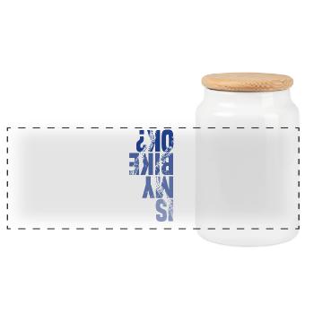 Motorräder Biker Motorrad Lustig Sprüche Humorvoll - Panorama Keksdose mit Holzdeckel - Weiß - Vorne