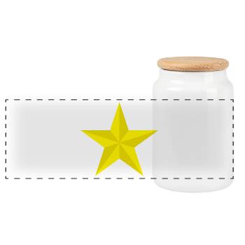 amish grange étoile jaune gelber Étoile jaune sévère - Boîte à biscuits avec couvercle en bois - blanc - Devant