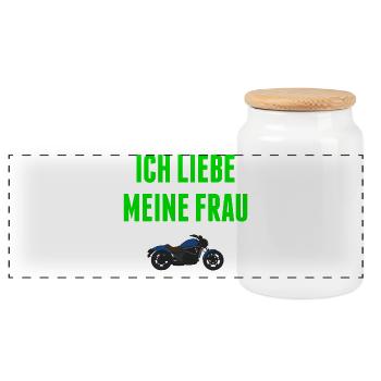 Cool Spruch Motorrad Motorsport Motorräder Biker - Panorama Keksdose mit Holzdeckel - Weiß - Vorne