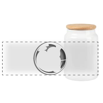 8ball billiard ball pool symbol icon Logo - Panoramic Cookie Jar with Wooden Lid - white - Front