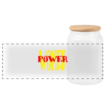 WOMENPOWER JOURNÉE MONDIALE DE LA FEMME - Boîte à biscuits avec couvercle en bois - blanc - Devant