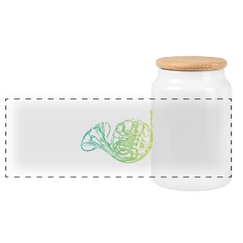 Instrument à cor - Boîte à biscuits avec couvercle en bois - blanc - Devant