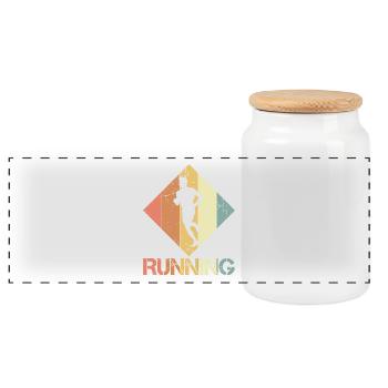 Jogging - Boîte à biscuits avec couvercle en bois - blanc - Devant