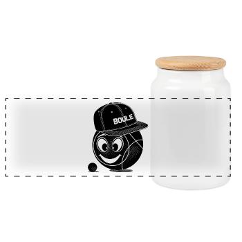Boule boules Smile Cap Petanque Sport Pétanque game - Boîte à biscuits avec couvercle en bois - blanc - Devant