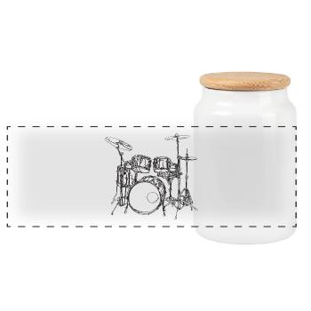 Batteur - Boîte à biscuits avec couvercle en bois - blanc - Devant