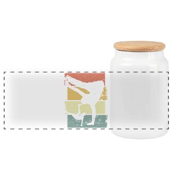 Breakdance - Panoramic Cookie Jar with Wooden Lid - white - Front