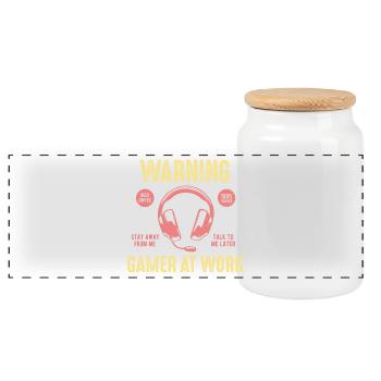 Computer games - Panoramic Cookie Jar with Wooden Lid - white - Front