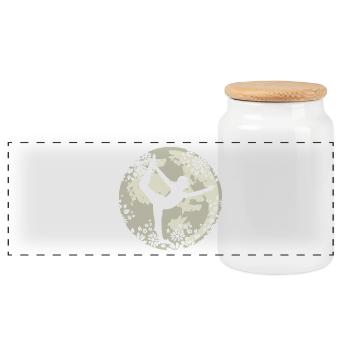 yoga - Panoramic Cookie Jar with Wooden Lid - white - Front