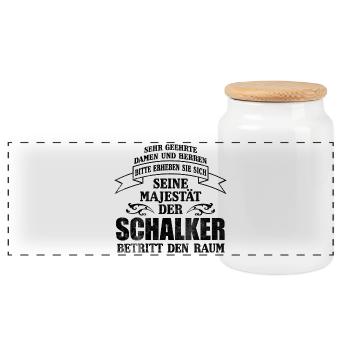 Schalker Majestät - Panorama Keksdose mit Holzdeckel - Weiß - Vorne